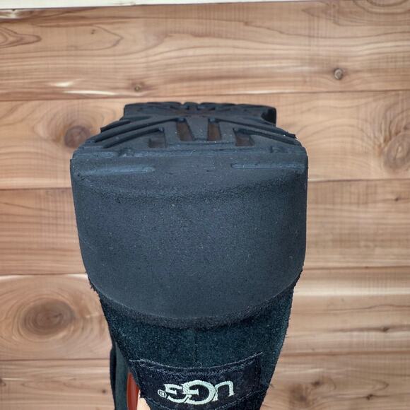 UGG Kristin Mini Platform Wedge Pull On Ankle Boot Black Suede Shearling size 9 - Picture 9 of 15